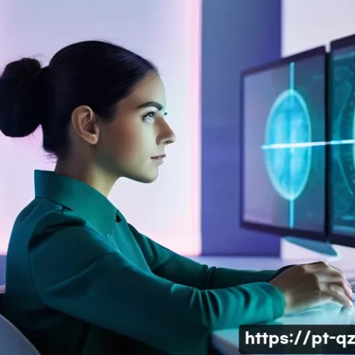 인지능력 증강 기술의 한계와 도전 - **Prompt:** "A young Portuguese woman in her late 20s, with a focused and intellectually curious exp...