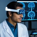 Home 20 최신 인지능력 증강 기술 비교 - A modern neuroscience laboratory scene showcasing a researcher wearing a sleek portable transcranial...