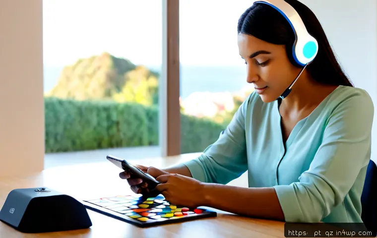 인지능력 증강 기술의 학습 패턴 - Photorealistic modern learning scene in a bright Lisbon home office, Portuguese-speaking adult using...